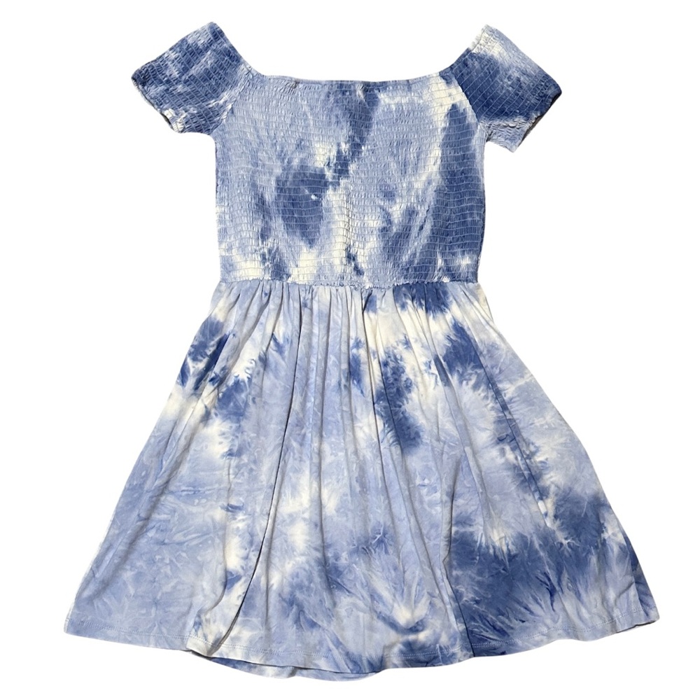 NWOT Blue Tie-Dye Smocked Dress Size Large